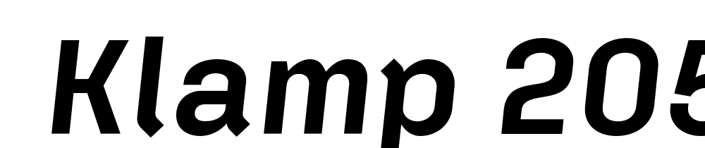  DEMO Klamp 205 Bold Italic font family download free