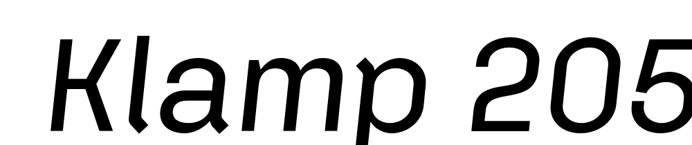  DEMO Klamp 205 Italic font family download free