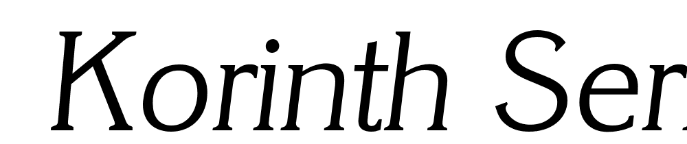  DEMO Korinth Serial Light Italic font family download free