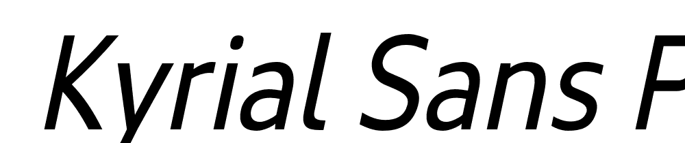  DEMO Kyrial Sans Pro Regular Cond Italic font family download free