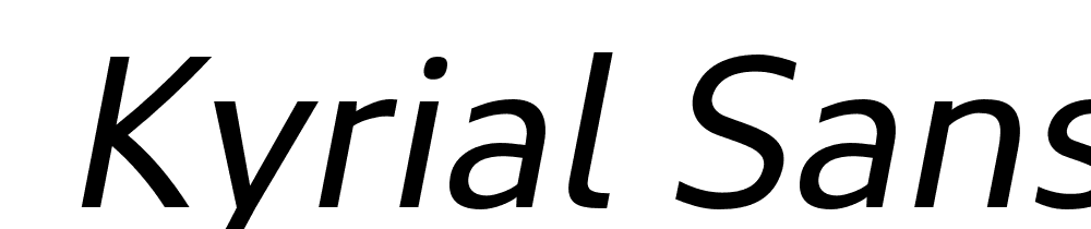  DEMO Kyrial Sans Pro Regular Italic font family download free