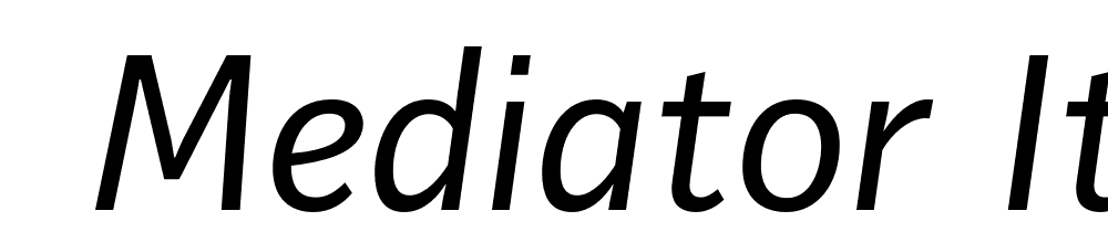  DEMO Mediator Italic font family download free