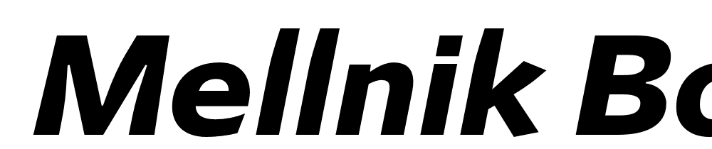  DEMO Mellnik Bold Italic font family download free