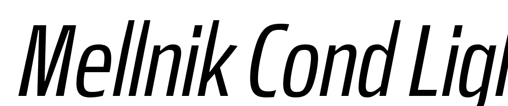  DEMO Mellnik Cond Light Italic font family download free