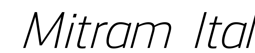  DEMO Mitram Italic font family download free