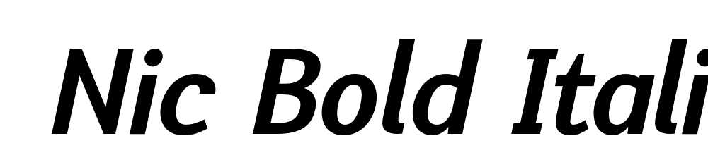  DEMO Nic Bold Italic font family download free