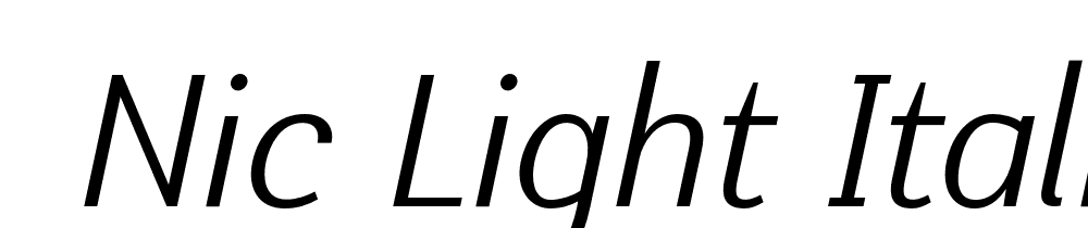  DEMO Nic Light Italic font family download free