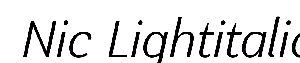  DEMO Nic LightItalicRounded Regular font family download free