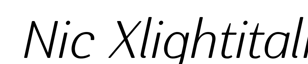  DEMO Nic XLightItalicRounded Regular font family download free