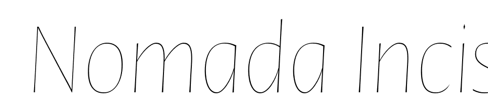  DEMO Nomada Incise Hairline Italic font family download free