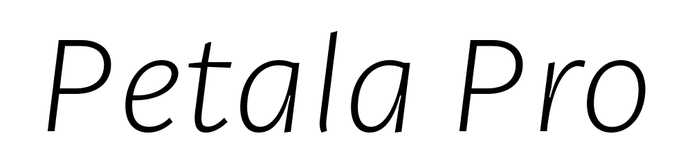  DEMO Petala Pro ExtraLight Italic font family download free