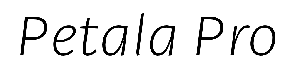  DEMO Petala Pro Light Italic font family download free