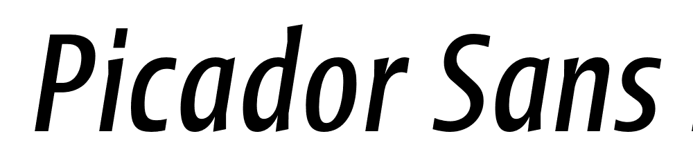  DEMO Picador Sans Italic font family download free