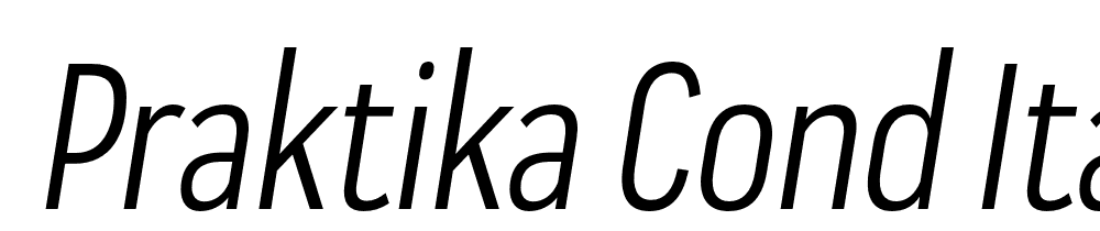  DEMO Praktika Cond Italic Regular font family download free