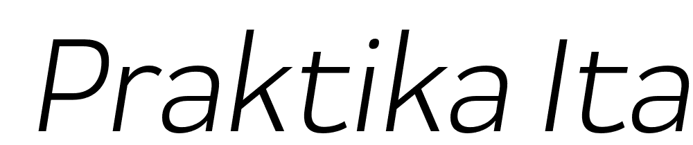  DEMO Praktika Italic Regular font family download free