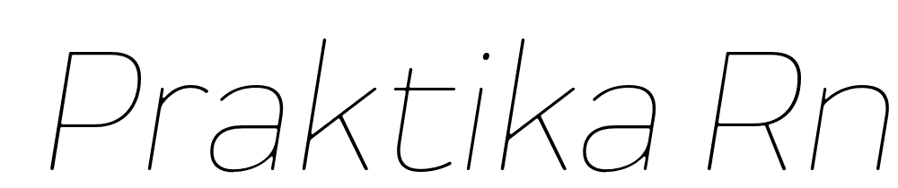  DEMO Praktika Rnd ExtraLight Italic Regular font family download free