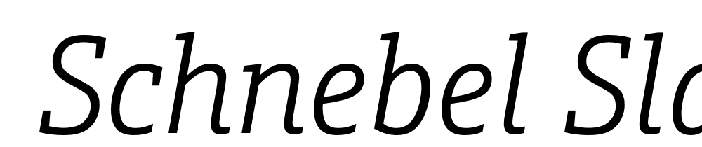  DEMO Schnebel Slab Pro Cond Light Italic font family download free