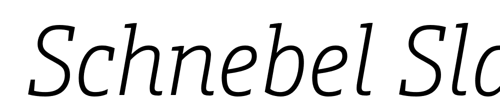  DEMO Schnebel Slab Pro Cond Thin Italic font family download free