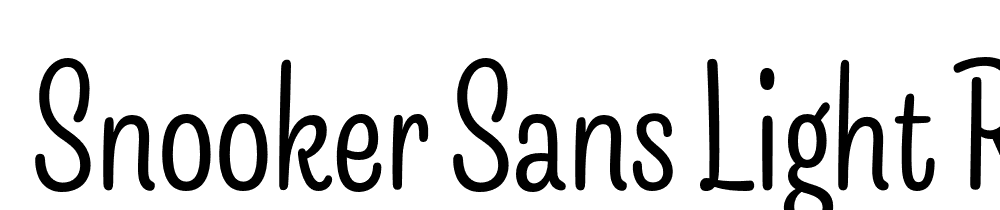  DEMO Snooker Sans Light Regular font family download free