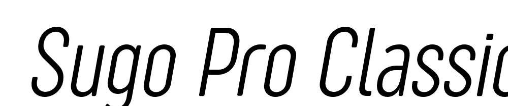  DEMO Sugo Pro Classic ExtLt Italic font family download free