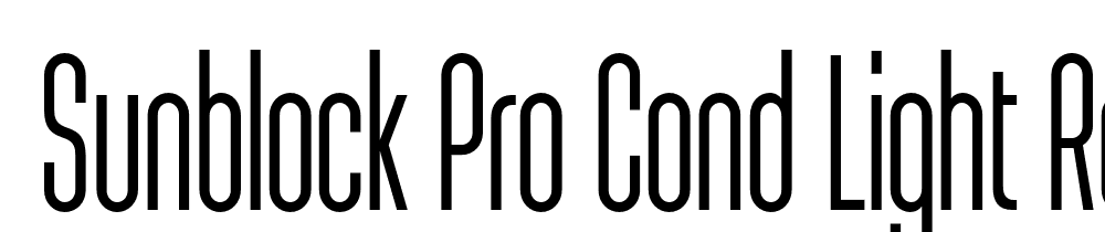  DEMO Sunblock Pro Cond Light Regular font family download free