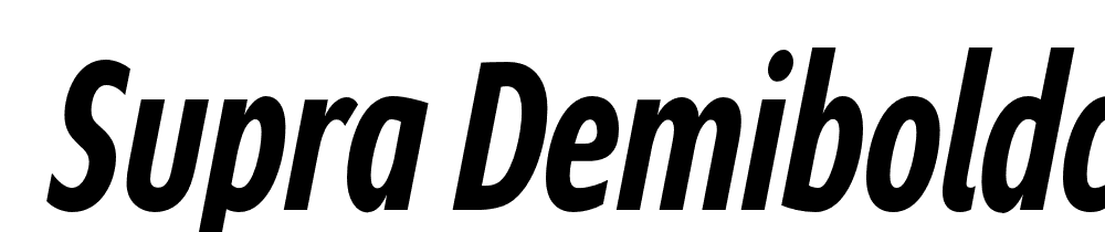  DEMO Supra DemiboldCompressedItalic Regular font family download free