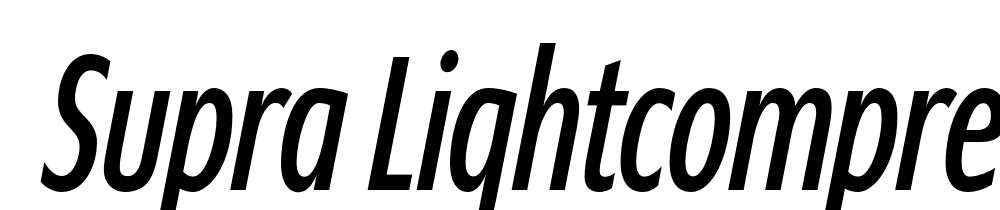  DEMO Supra LightCompressedItalic Regular font family download free