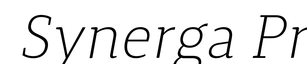  DEMO Synerga Pro ExLt Italic font family download free