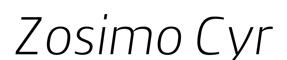  DEMO Zosimo Cyr UltraLight Italic font family download free