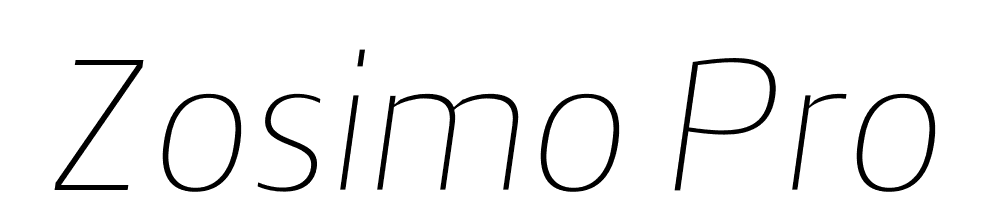  DEMO Zosimo Pro Thin Italic font family download free