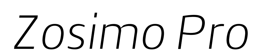  DEMO Zosimo Pro UltraLight Italic font family download free