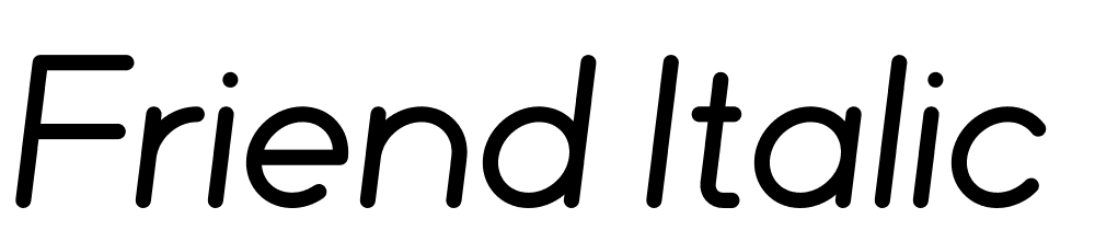 Friend-Italic font family download free