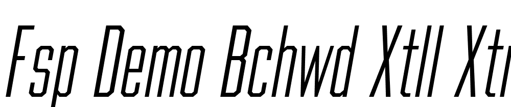 FSP DEMO Bchwd XTll xtrLght Italic font family download free