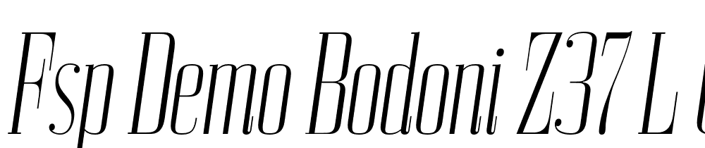 FSP DEMO Bodoni Z37 L Cp Lt Italic font family download free