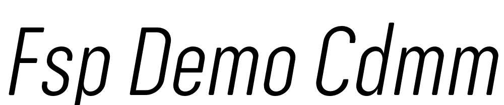 FSP DEMO Cdmm Cmprssd Bk Italic font family download free