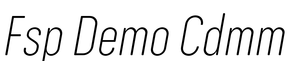 FSP DEMO Cdmm Cmprssd Lght Italic font family download free