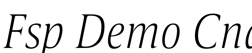 FSP DEMO Cndd Cnd xtrLght Italic font family download free