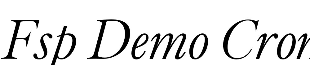 FSP DEMO Cromer Italic font family download free