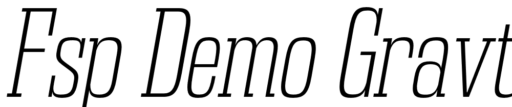 FSP DEMO Gravtrac Cd El Italic font family download free