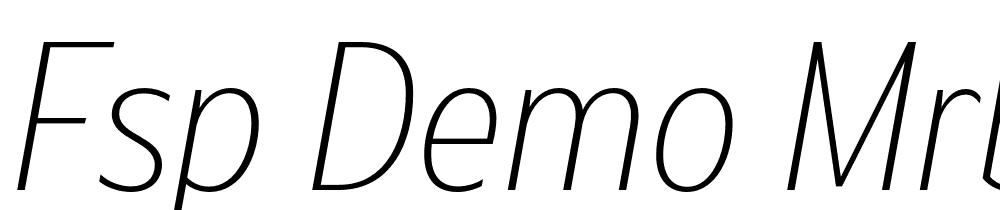 FSP DEMO Mrbl Dsply xtrLght Italic font family download free