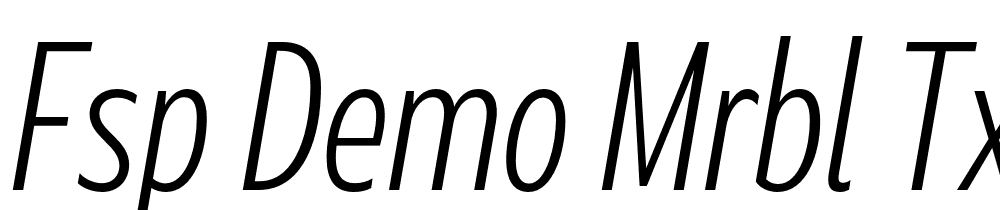 FSP DEMO Mrbl Txt Cndnsd Lght Italic font family download free