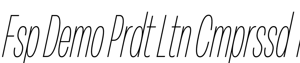 FSP DEMO Prdt Ltn Cmprssd Thn Italic font family download free