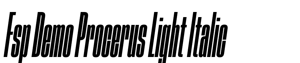 FSP DEMO Procerus Light Italic font family download free