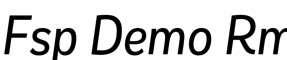 FSP DEMO Rmr Sns W1 Mdm tlc Italic font family download free