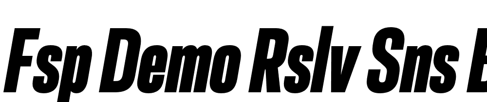 FSP DEMO Rslv Sns Blck Cn t Regular font family download free