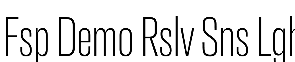 FSP DEMO Rslv Sns Lght Cn Regular font family download free