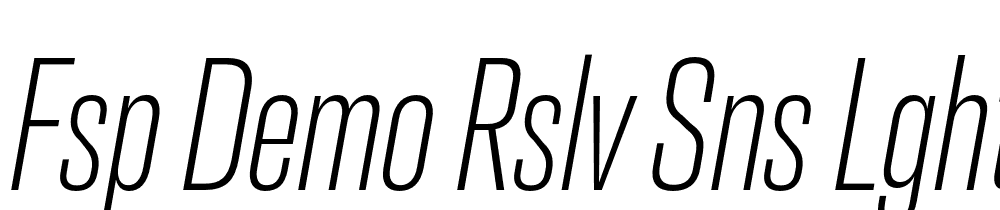 FSP DEMO Rslv Sns Lght Cn t Regular font family download free