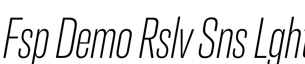 FSP DEMO Rslv Sns Lght Cn t Regular font family download free