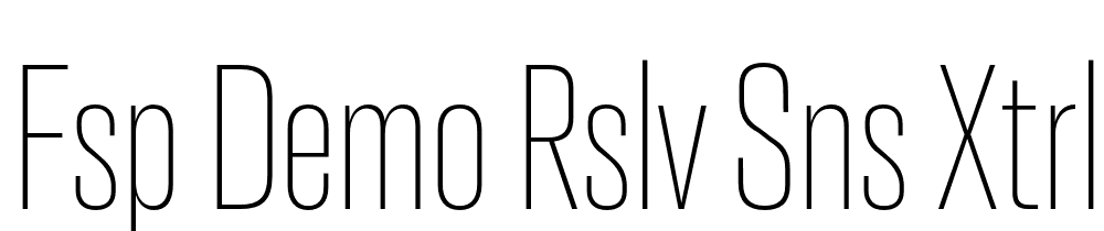 FSP DEMO Rslv Sns xtrlght Cn Regular font family download free