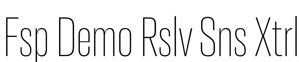 FSP DEMO Rslv Sns xtrlght Cn Regular font family download free